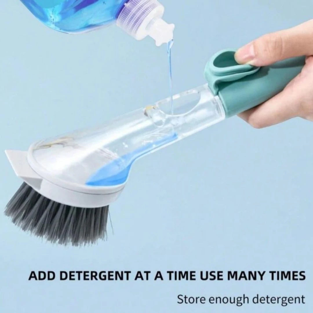 Soap-Dispensing Dish Brush with Handle