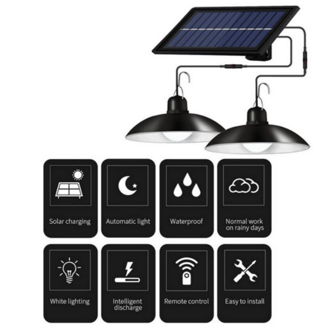 Double Head Waterproof Solar Lamps - 5m