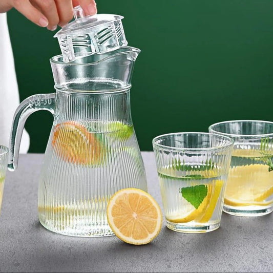 Elegant Glass Drinking Set - 5 Pcs