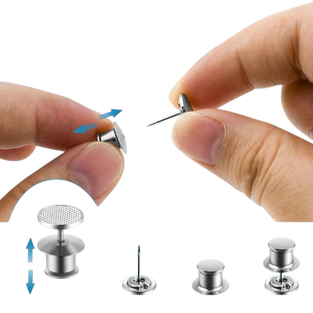 Jeans Buttons Pins Adjustable Waist Extender – 2 Pcs Silver