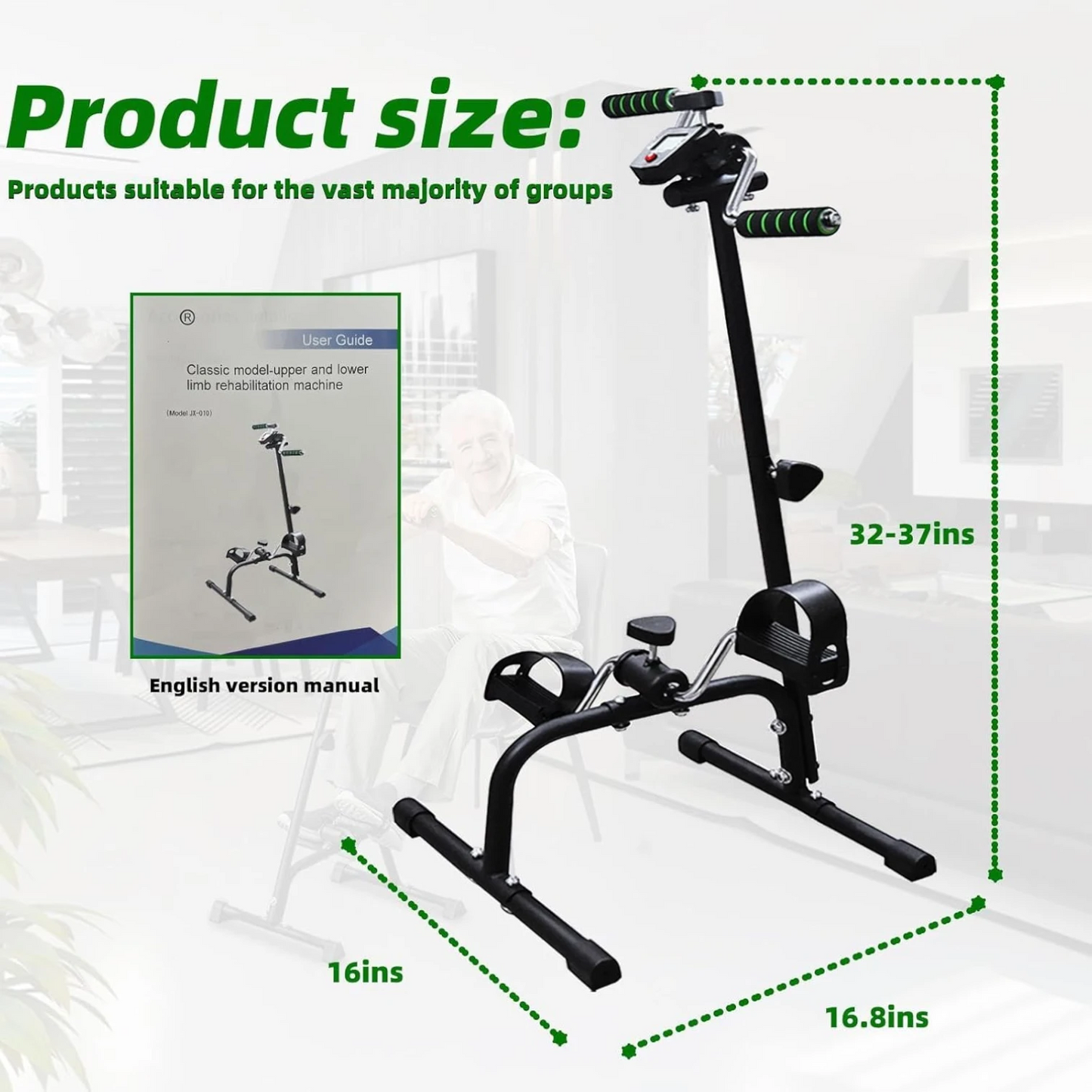 Pedal Exercise Bike for Elderly with LCD Display