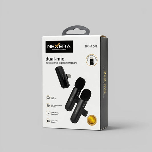 Nexera NX-MIC02 Dual-Mic Wireless Mini Digital Microphone