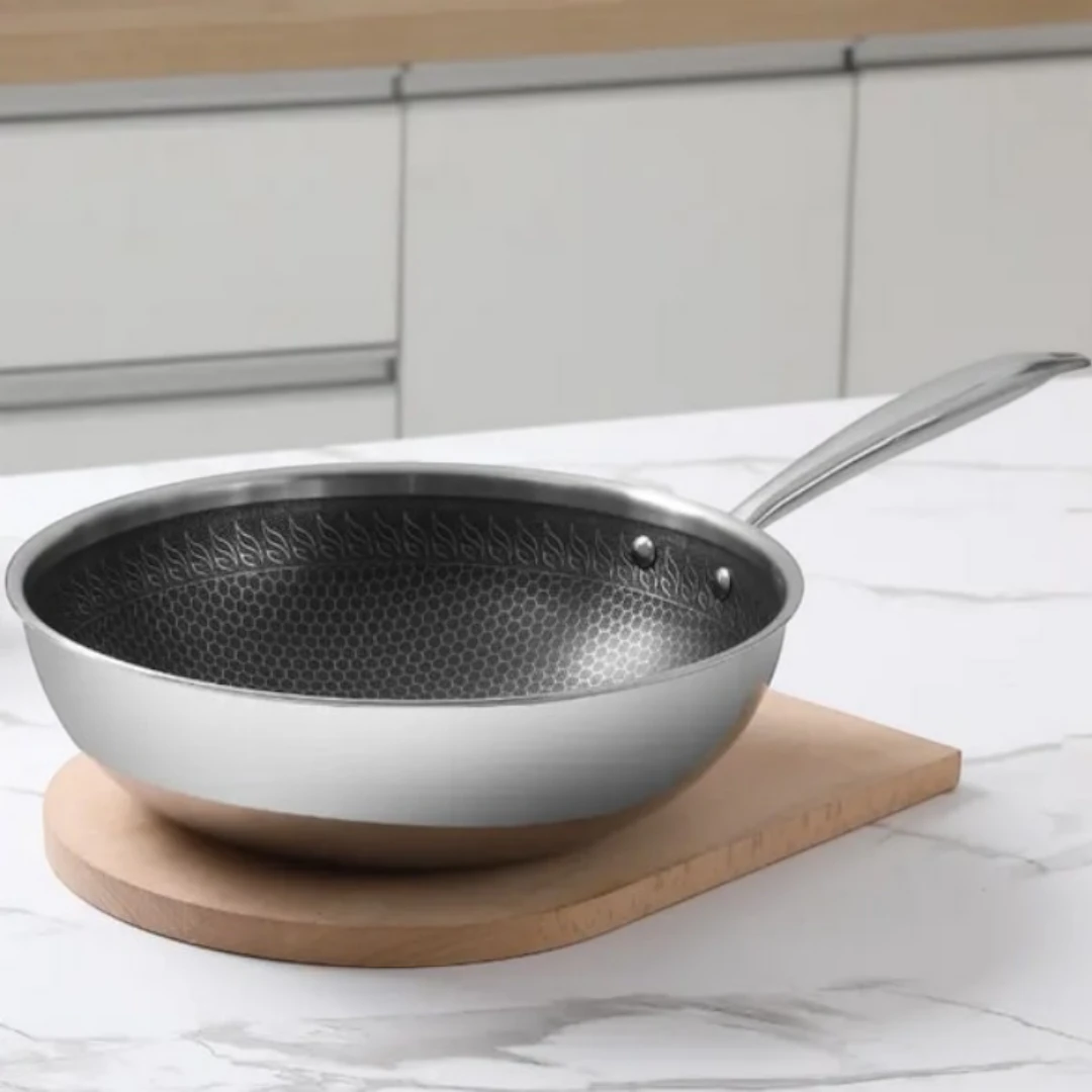 Non-Stick Stainless Steel Wok Pan