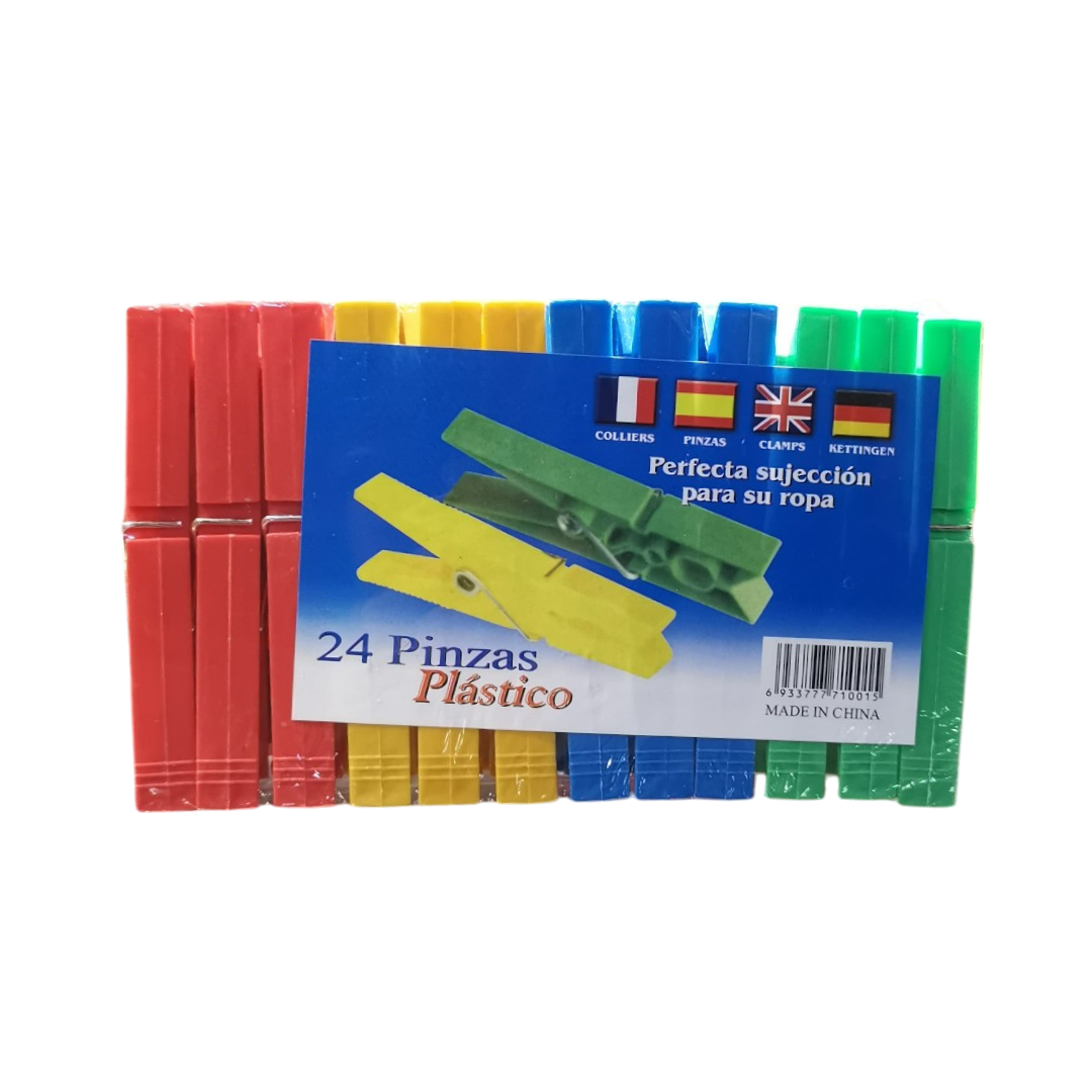 Plastic Clothespins - 24 Pcs