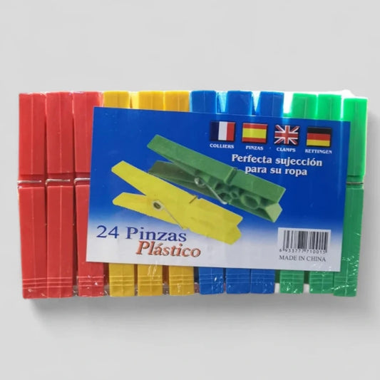 Plastic Clothespins - 24 Pcs