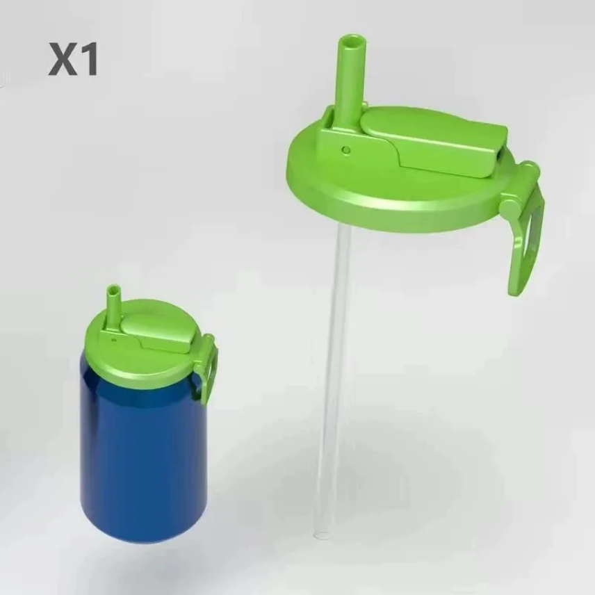 Soda Can Lids with Reusable Silicone Straws