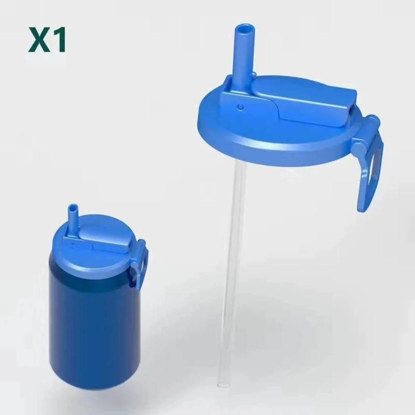 Soda Can Lids with Reusable Silicone Straws