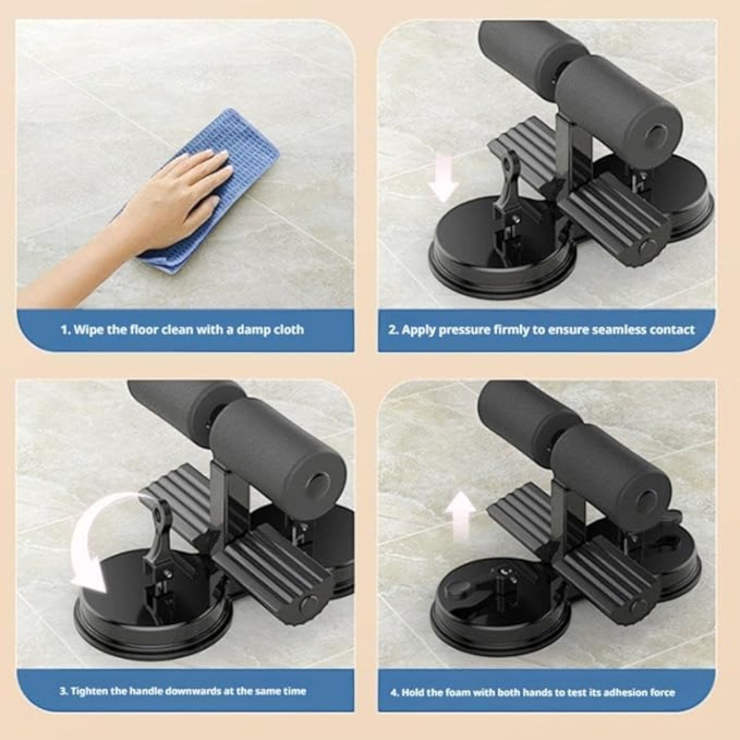 Sit-Up Assistant Suction Fitness Device for Ab & Core Training