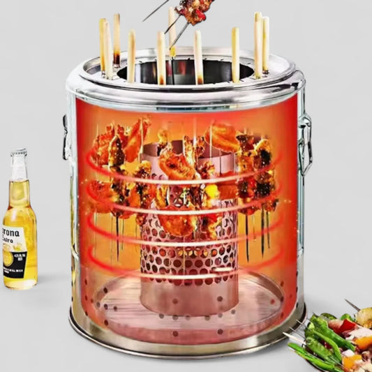 Smokeless BBQ Grill Barrel Stove