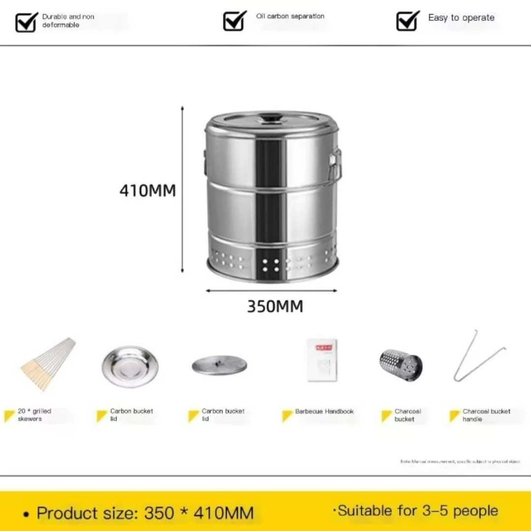 Smokeless BBQ Grill Barrel Stove