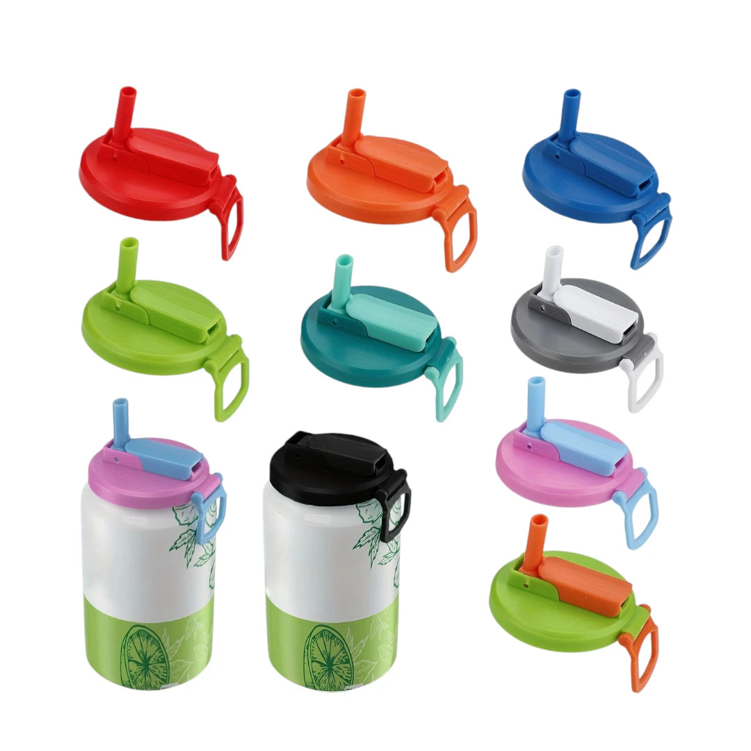 Soda Can Lids with Reusable Silicone Straws