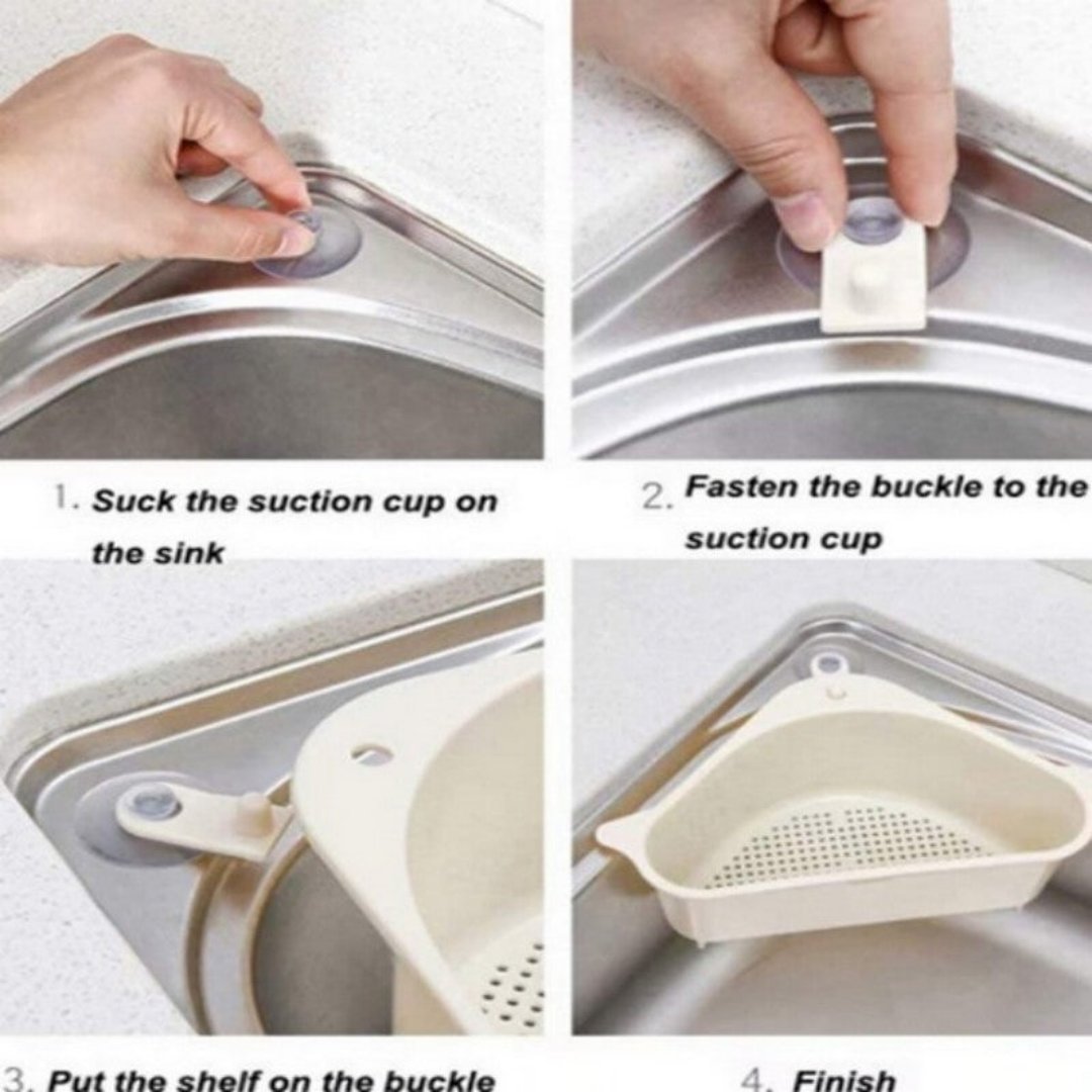 Triangular Sink Drain Shelf - 2 Colors