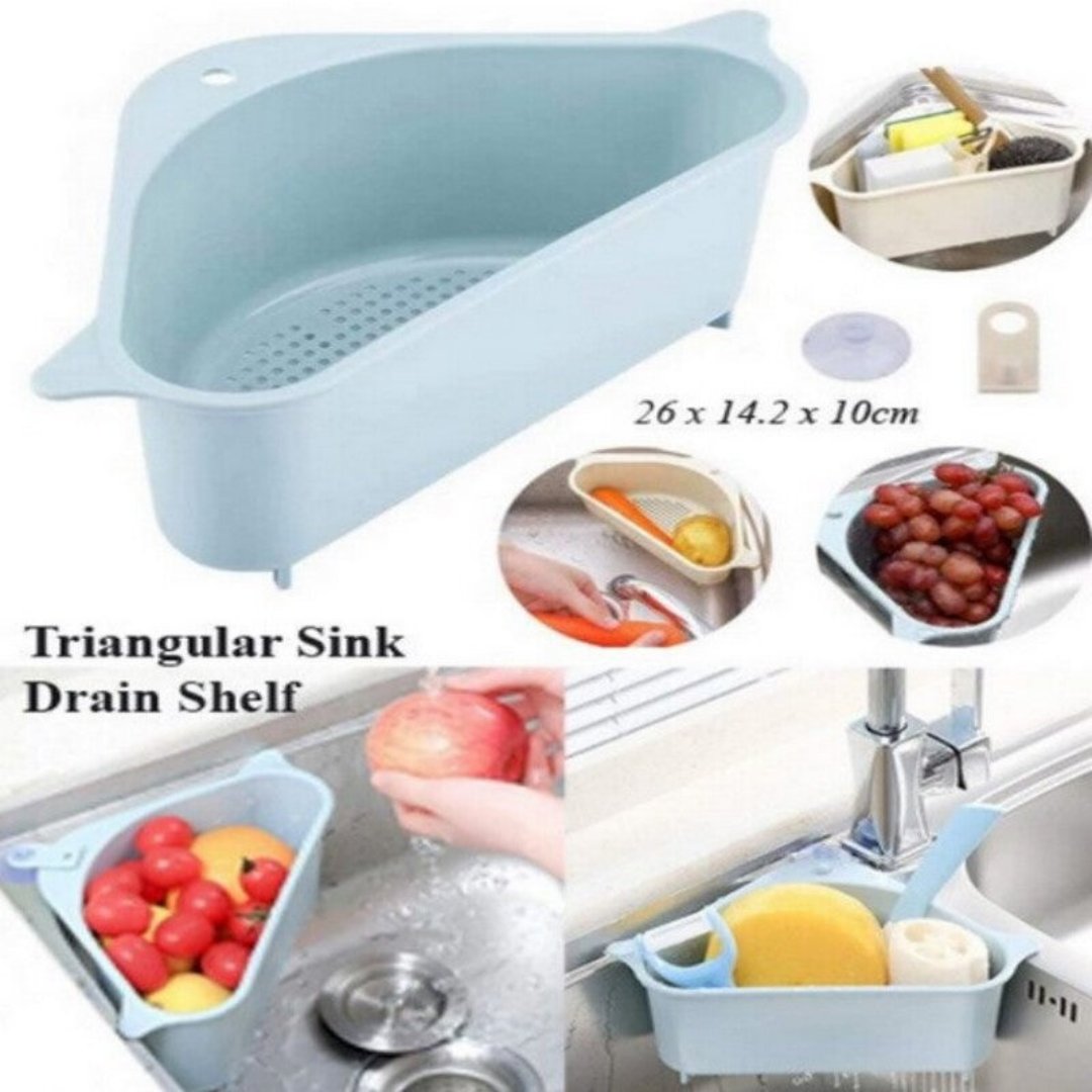 Triangular Sink Drain Shelf - 2 Colors