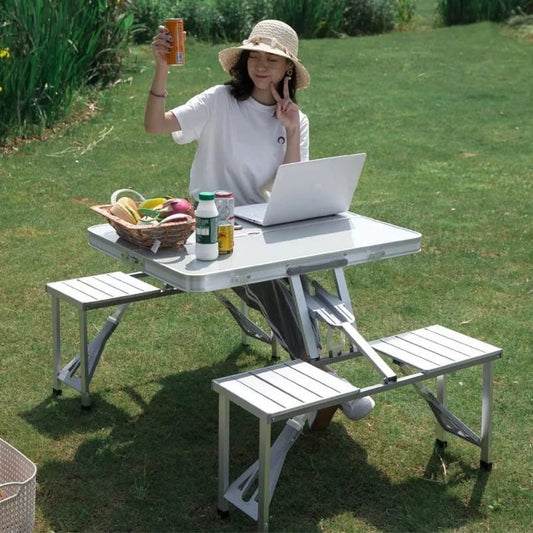 Foldable Camping Table & Chairs Set