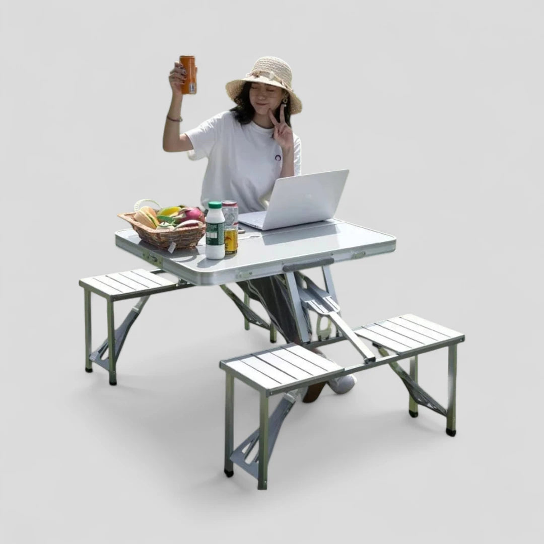 Foldable Camping Table & Chairs Set