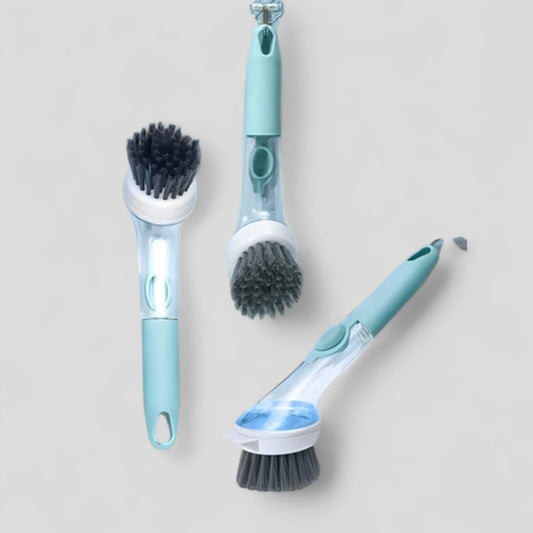 Soap-Dispensing Dish Brush with Handle
