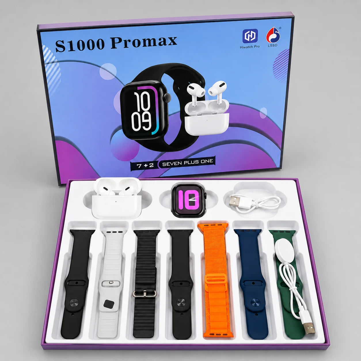 S1000 Pro Max Smart Watch 7+2 Combo