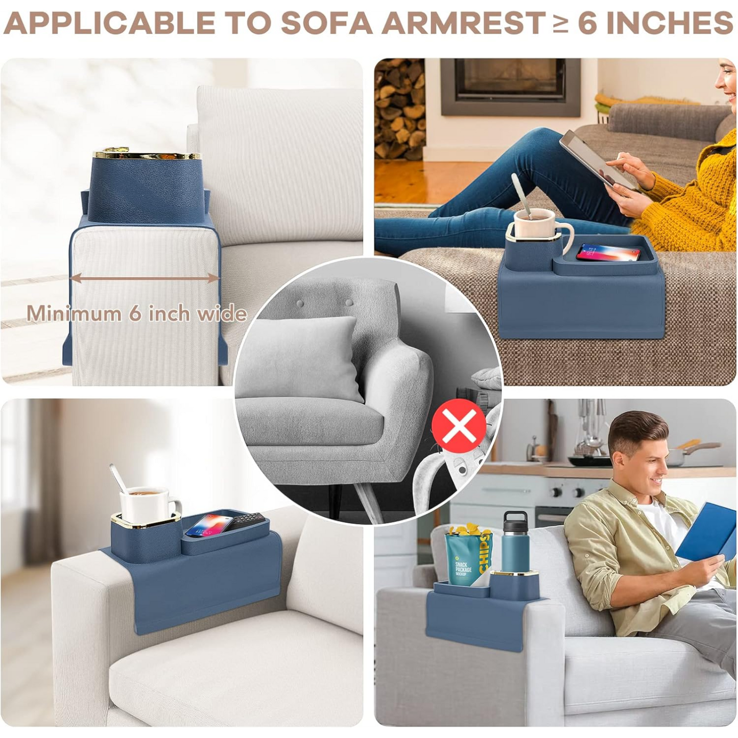 Couch Cup Holder Tray