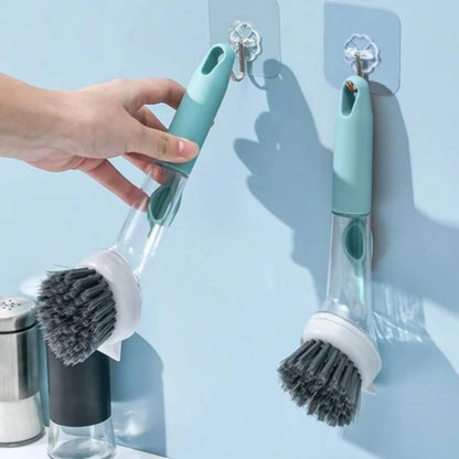 Soap-Dispensing Dish Brush with Handle