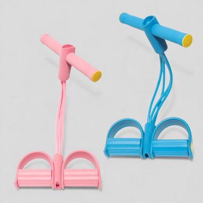 Elastic Resistance Pull Rope with Pedals - 6 Tubes