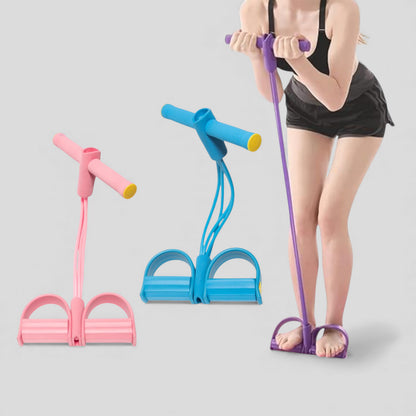 Elastic Resistance Pull Rope with Pedals - 6 Tubes
