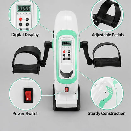 Electric Pedal Exerciser with Incline Stand & Leg Supports