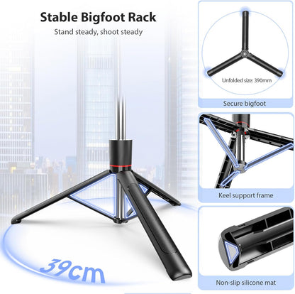 Multi-Use Extendable F16 Tripod And Selfie Stick With Dual Lights - 170cm