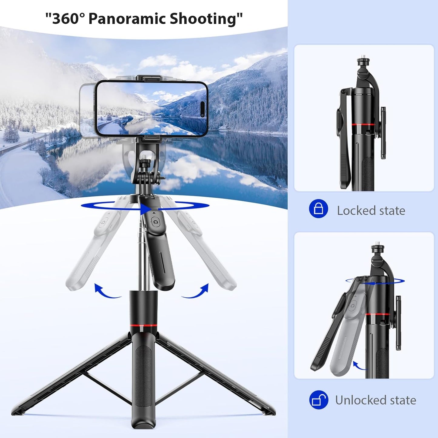 Multi-Use Extendable F16 Tripod And Selfie Stick With Dual Lights - 170cm