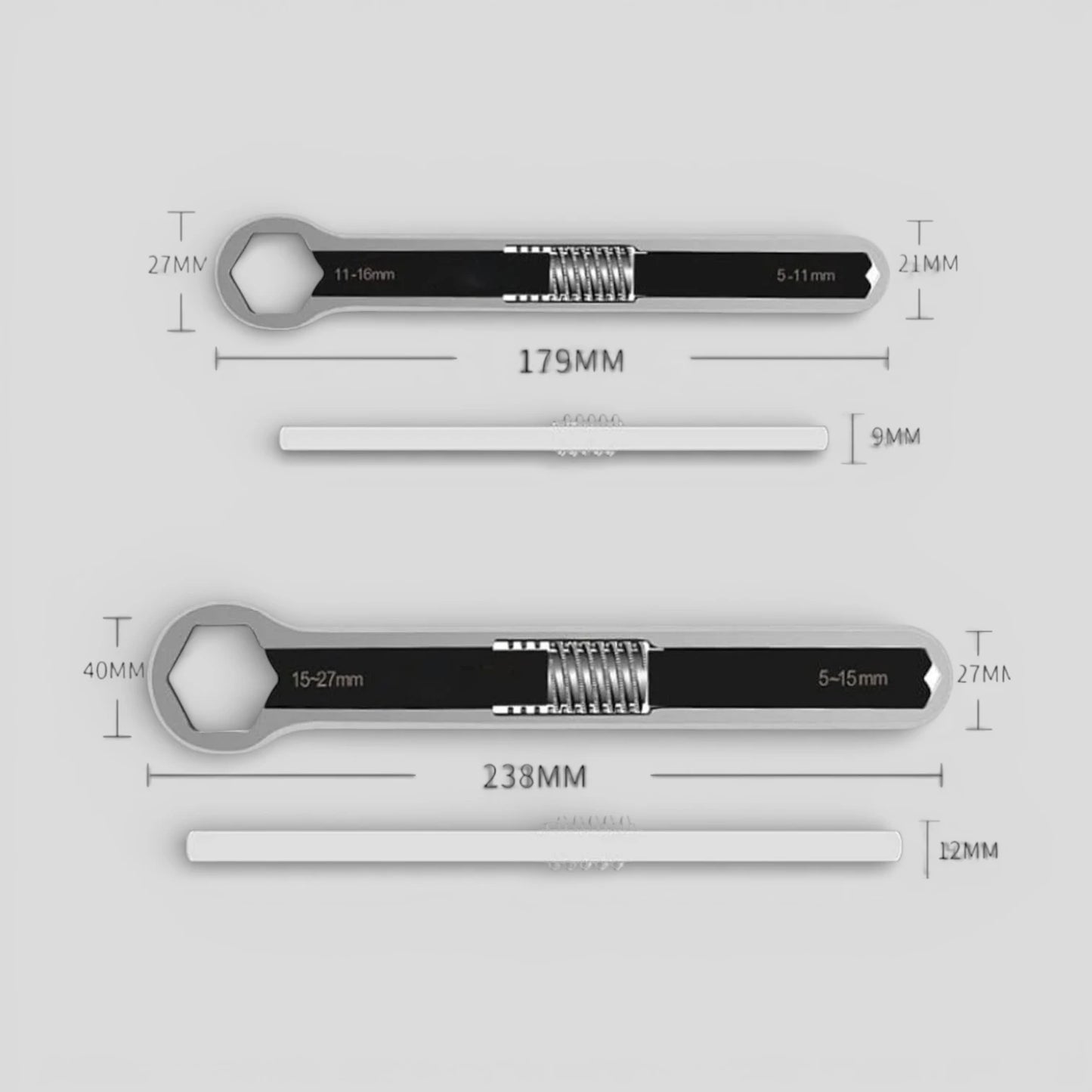 Multifunctional Adjustable Double-End Wrench – Small & Large