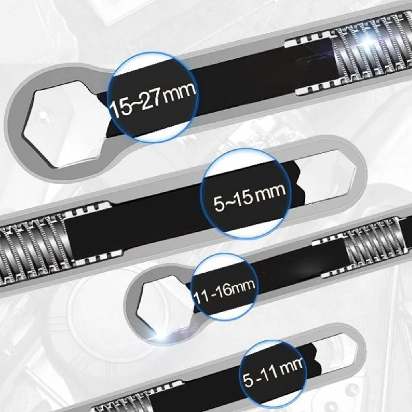 Multifunctional Adjustable Double-End Wrench – Small & Large