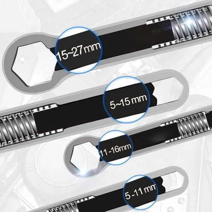 Multifunctional Adjustable Double-End Wrench – Small & Large