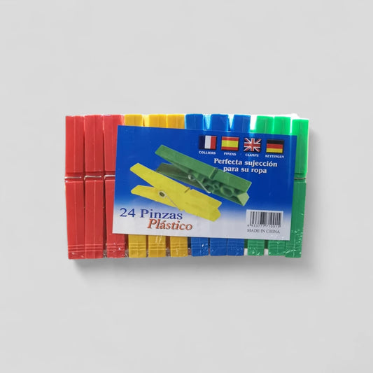 Plastic Clothespins - 24 Pcs