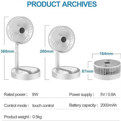 Portable Rechargeable Folding Fan