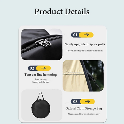 Portable Pop-Up Privacy Tent – 210D Silver Coated Waterproof Fabric – Available in 3 Colors