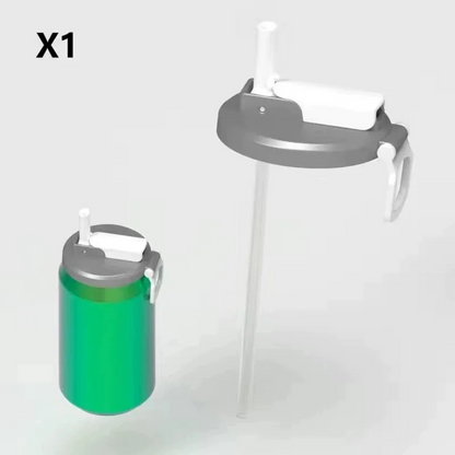 Soda Can Lids with Reusable Silicone Straws