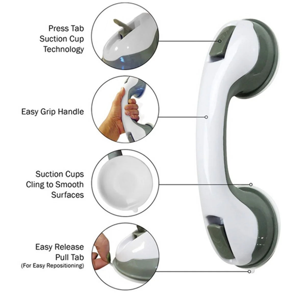 Stainless Steel Anti-Slip Shower Grab Bar