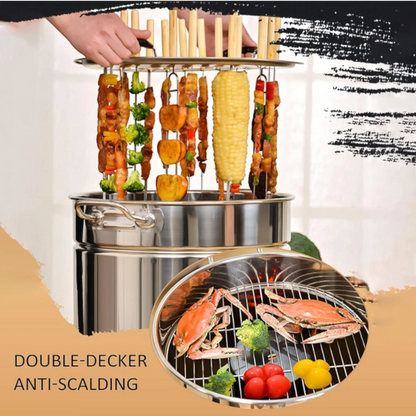 Smokeless BBQ Grill Barrel Stove