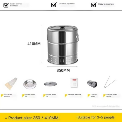 Smokeless BBQ Grill Barrel Stove