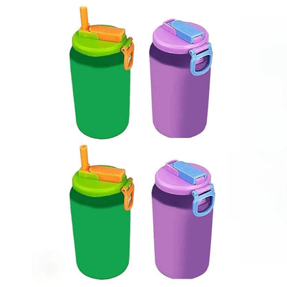 Soda Can Lids with Reusable Silicone Straws