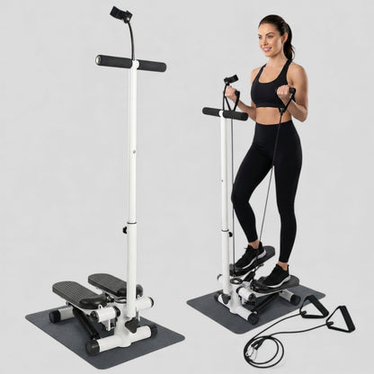 Stepper Machine With Mobile Stand And Handlebar And Resistance Bands + Equipment Mat