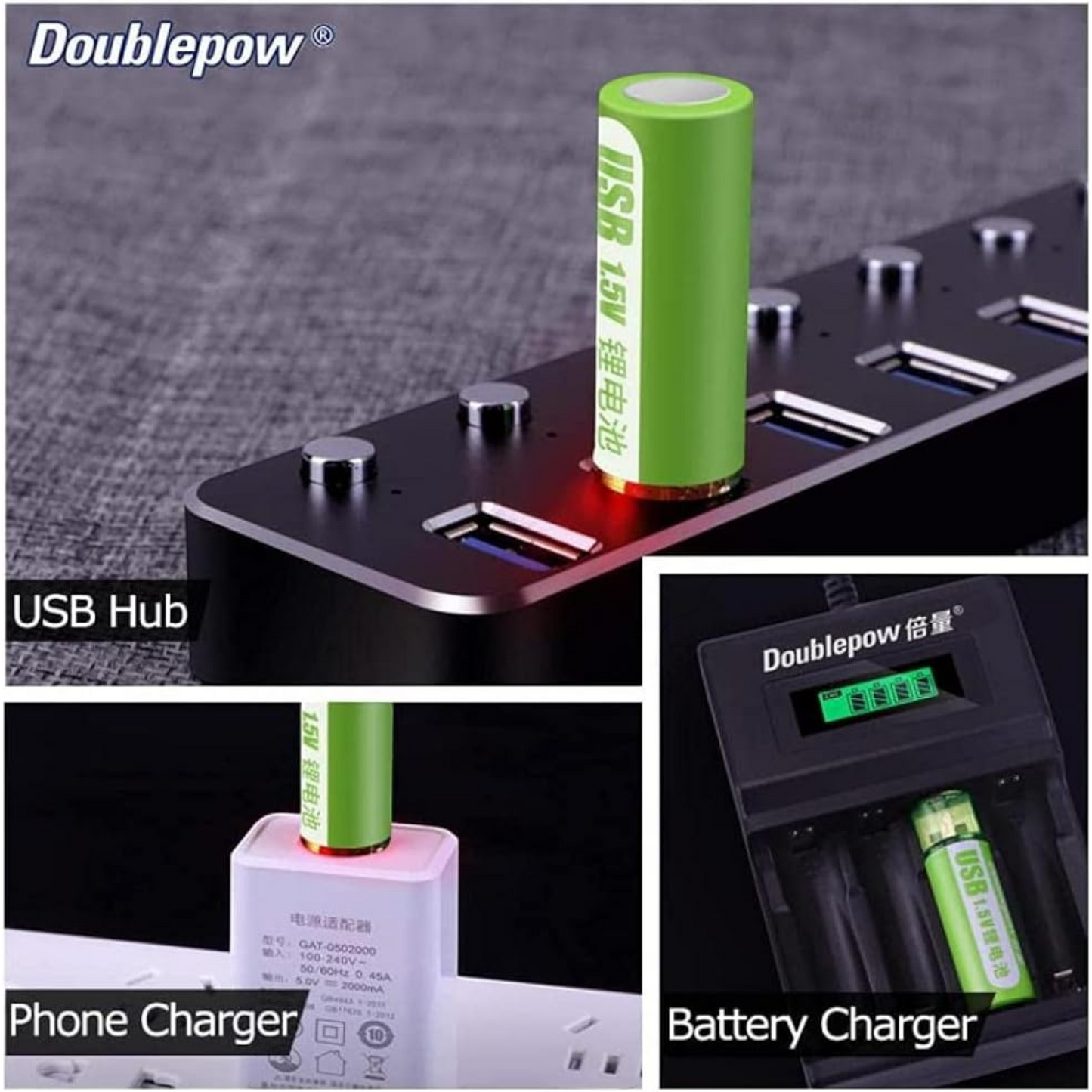 USB Rechargeable 1.5V AA Lithium Battery