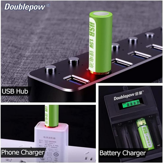 USB Rechargeable 1.5V AA Lithium Battery