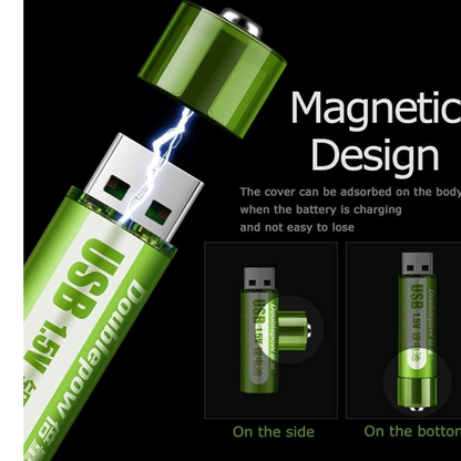 USB Rechargeable 1.5V AA Lithium Battery