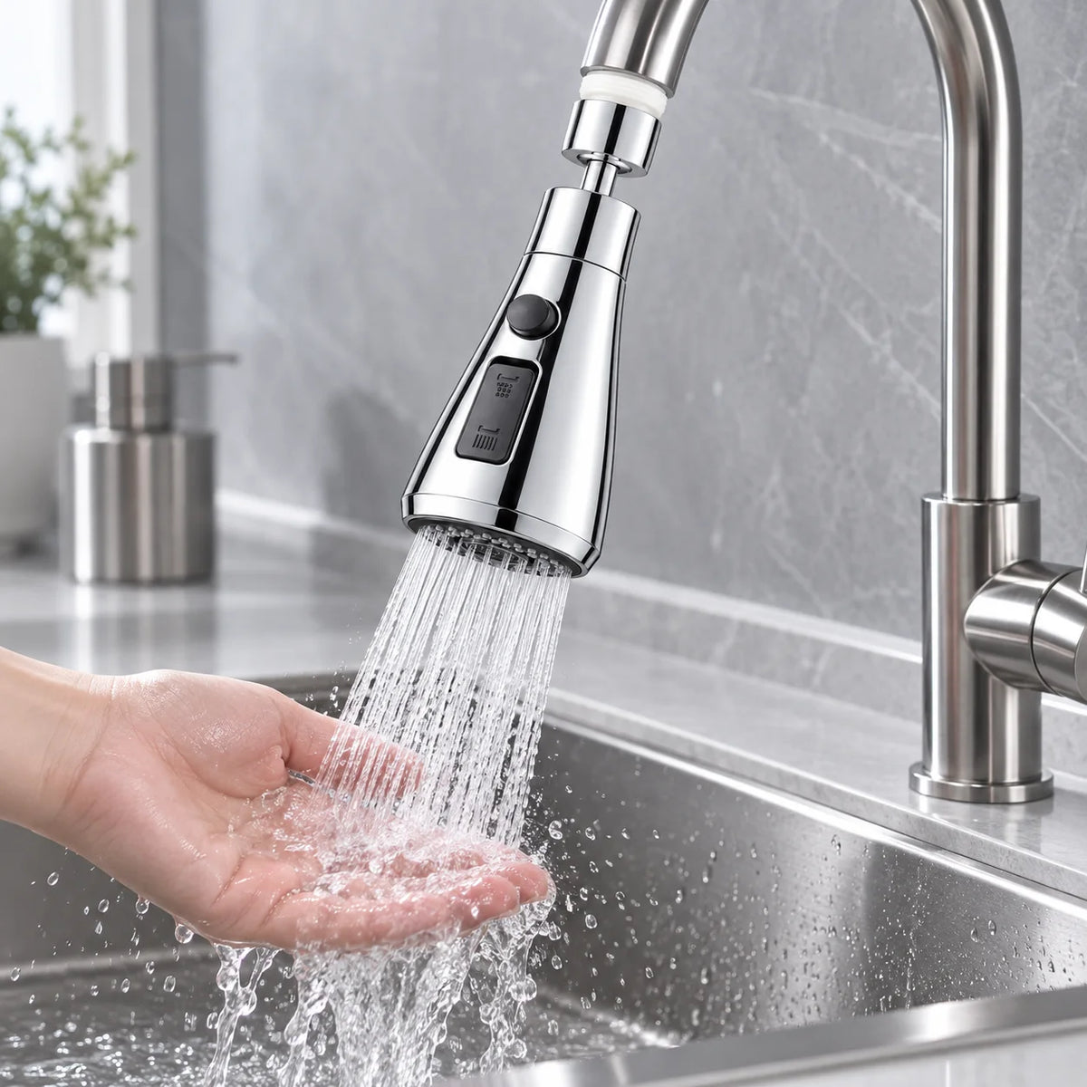 360° Swivel Faucet Aerator – Dual-Mode Spray