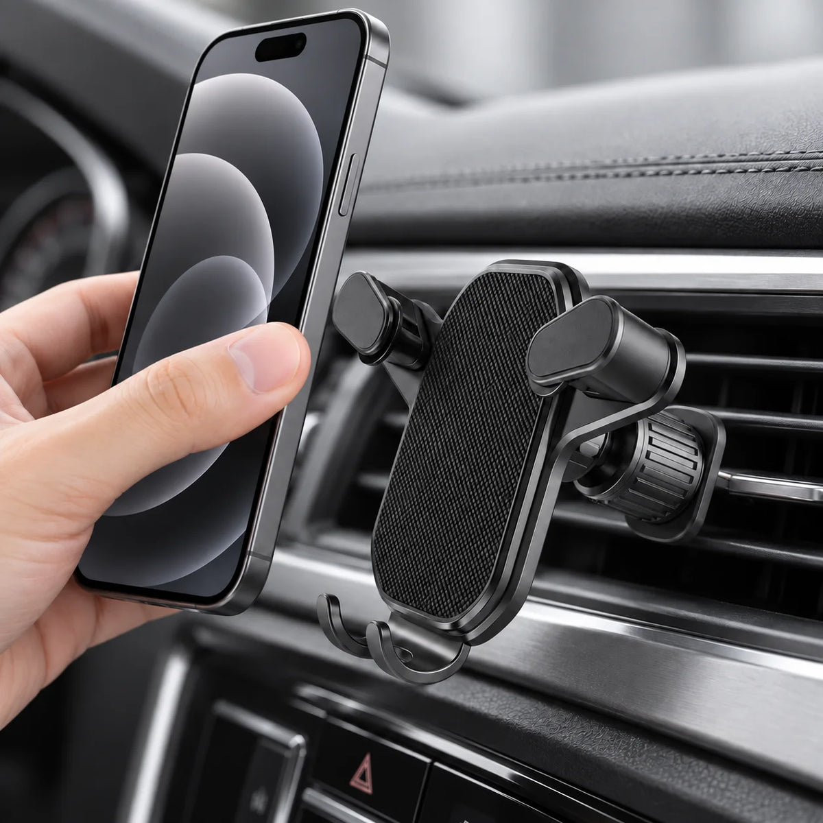 Universal Car Air Vent Phone Holder – 360° Metal Clip Mount