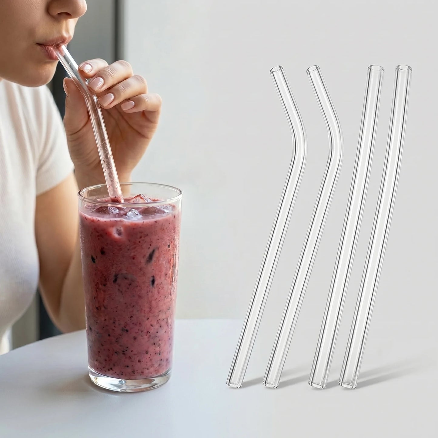 Glass Pyrex Drinking Straw