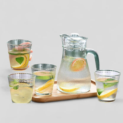Elegant Glass Drinking Set - 5 Pcs