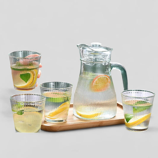 Elegant Glass Drinking Set - 5 Pcs