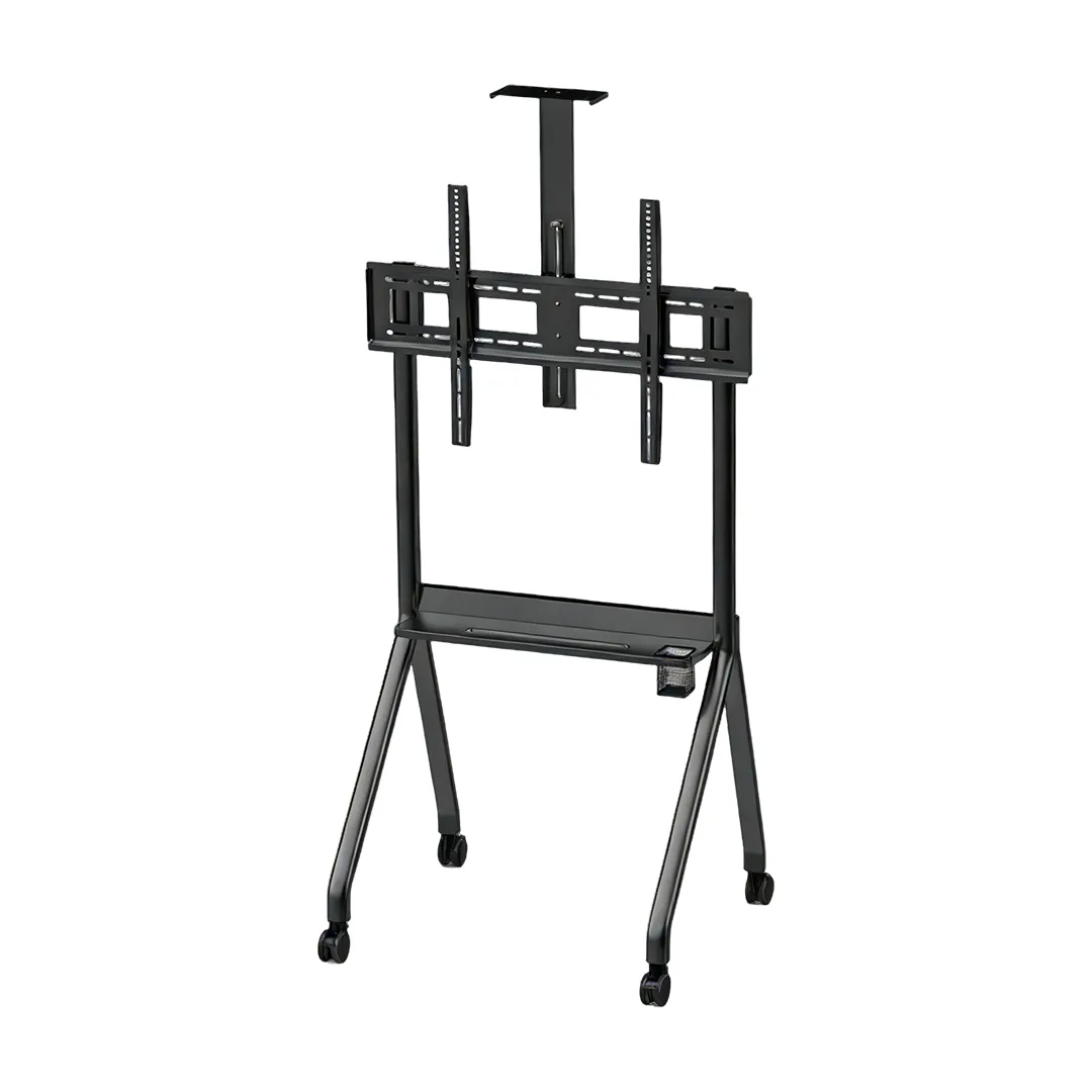 Premium Mobile TV Stand Cart with Wheels & Media Shelf – Heavy-Duty Rolling TV Mount for Office, Home, and Studio